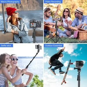 Portable 62" Wireless Remote Selfie Stick Tripod Phone Stand For iPhone Samsung